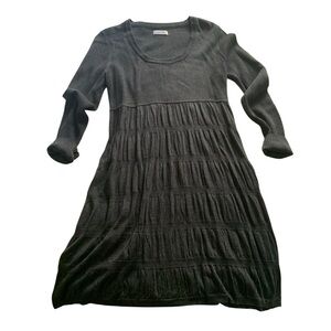 Calvin Klein - NWOT - Black/Gray, Lightweight, Long Sleeve Dress - L